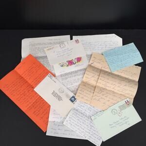 Vintage 70's letters LOT ephemera cursive GREAT cursive Scrapbooking decoupage